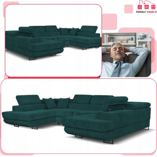 Canapé D'angle Convertible - Family - Savio - Vert - Convertible