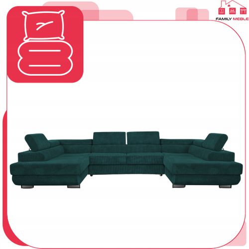 Canapé D'angle Convertible - Family - Savio - Vert - Convertible