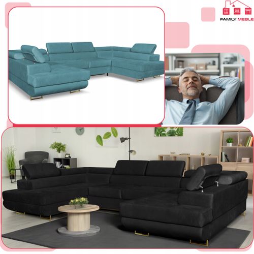 Canapé D'angle Convertible - Family - Bosso - Bleu - Convertible