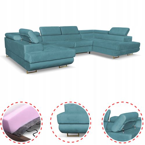 Canapé D'angle Convertible - Family - Bosso - Bleu - Convertible