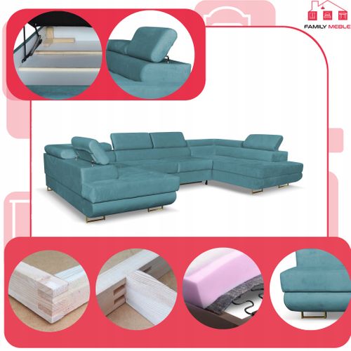 Canapé D'angle Convertible - Family - Bosso - Bleu - Convertible
