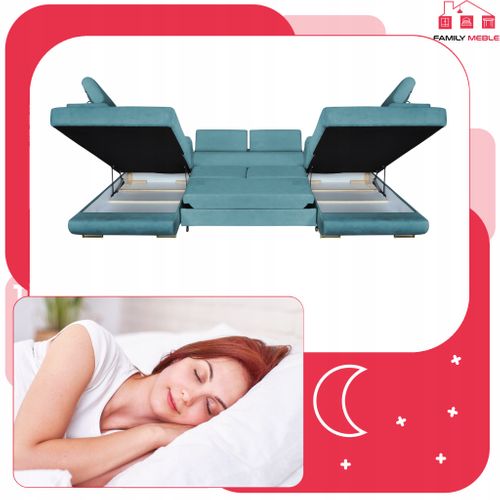 Canapé D'angle Convertible - Family - Bosso - Bleu - Convertible