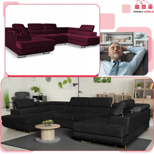Canapé D'angle Convertible - Family - Bosso - Rouge/blanc - Convertible