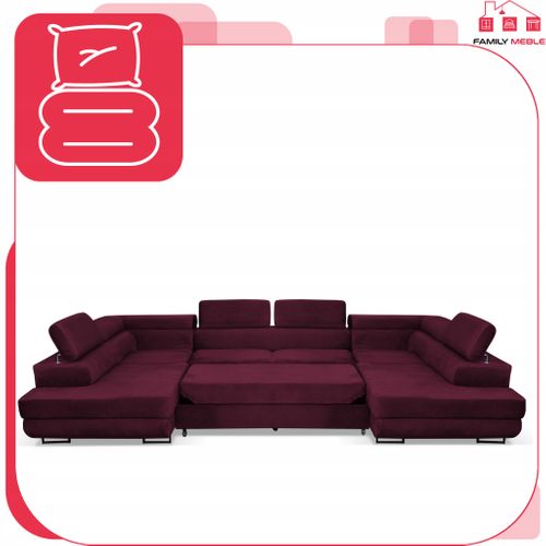 Canapé D'angle Convertible - Family - Bosso - Rouge/blanc - Convertible