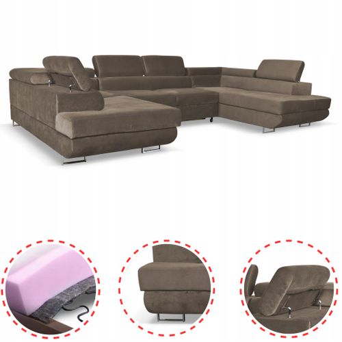 Canapé D'angle Convertible - Family - Bosso - Marron/blanc - Convertible