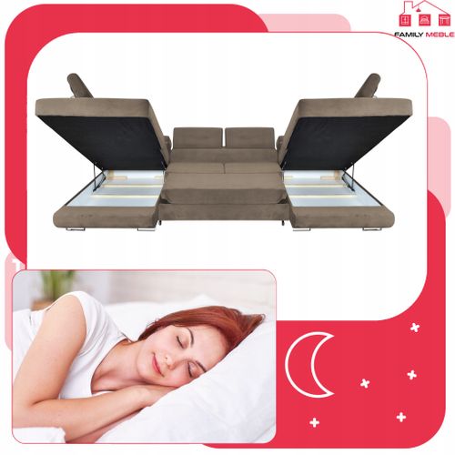Canapé D'angle Convertible - Family - Bosso - Marron/blanc - Convertible