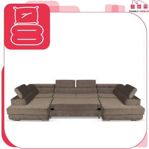 Canapé D'angle Convertible - Family - Bosso - Marron/blanc - Convertible