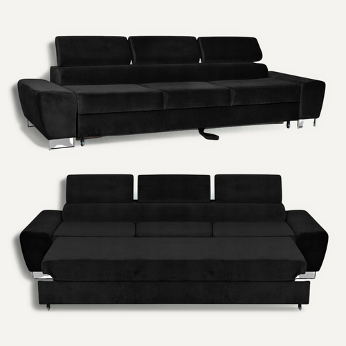 Canapé Convertible - Family - Bosso - Noir - Convertible - New Velo 107 - Réf 9107