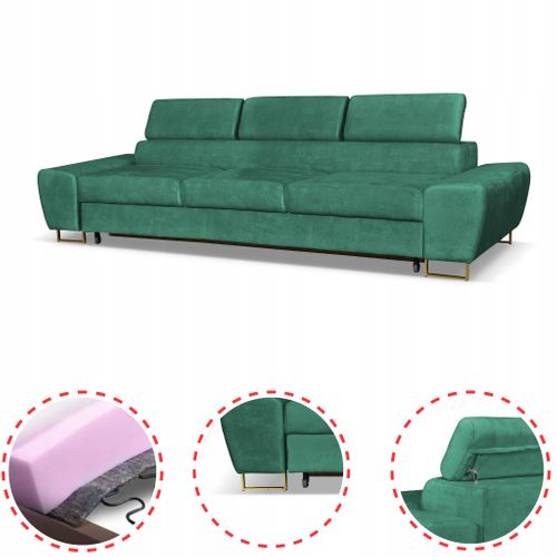 Canapé Convertible - Family - Bosso - Vert - Convertible - Réf 9992