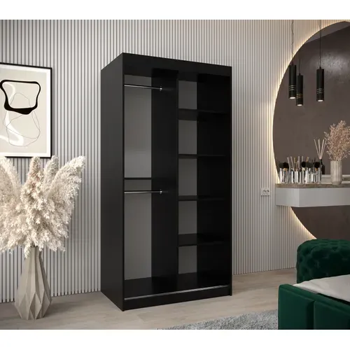 Armoire Tokyo 3 à Portes Coulissantes 200/100/62 2 Portes (negro/negro)