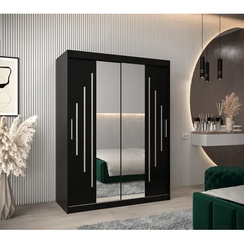 Armoire York 1 à Portes Coulissantes 200/150/62 2 Portes (noir/noir)
