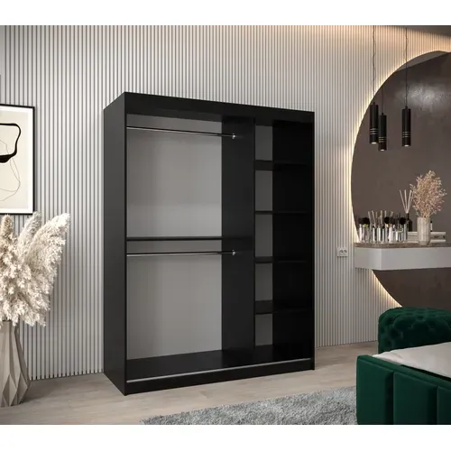 Armoire York 1 à Portes Coulissantes 200/150/62 2 Portes (noir/noir)