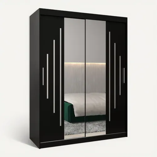 Armoire York 1 à Portes Coulissantes 200/150/62 2 Portes (noir/noir)