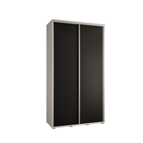 Armoire Davos 1 à Portes Coulissantes 235,2/130/45 2 Portes (blanc/noir/argent)