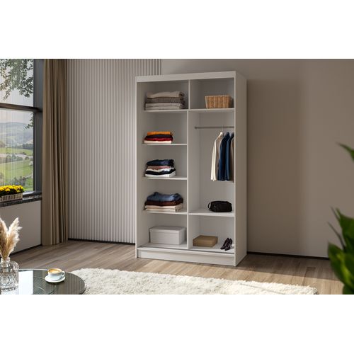 Armoire VOX 120 cm – 2 Portes Coulissantes Avec Miroir – Noir