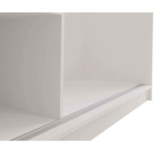 Armoire Helix 120 cm, 2 Portes Coulissantes Miroir, Graphite et Blanc Lamelles