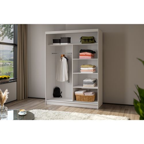 Armoire VOX 160 cm – 2 Portes Coulissantes Avec Miroir – Chêne Sonoma
