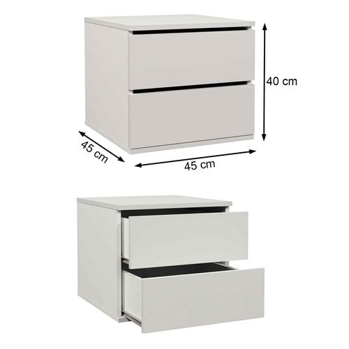 Armoire VOX 120 cm – 2 Portes Coulissantes Avec Miroir Et 2 Modules à Tiroirs – Graphit