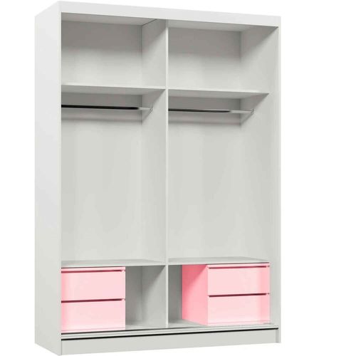 Armoire VOX 150 cm – 2 Portes Coulissantes Avec Miroir Et 2 Modules à Tiroirs – Chêne Artisan