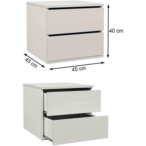 Armoire VOX 150 cm – 2 Portes Coulissantes Avec Miroir Et 2 Modules à Tiroirs – Chêne Artisan