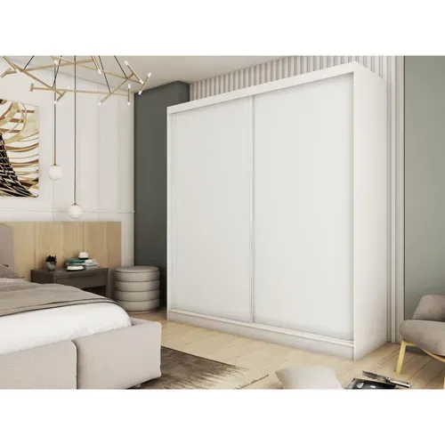 Armoire 2 Portes Coulissantes – Mario 200 cm - Blanc