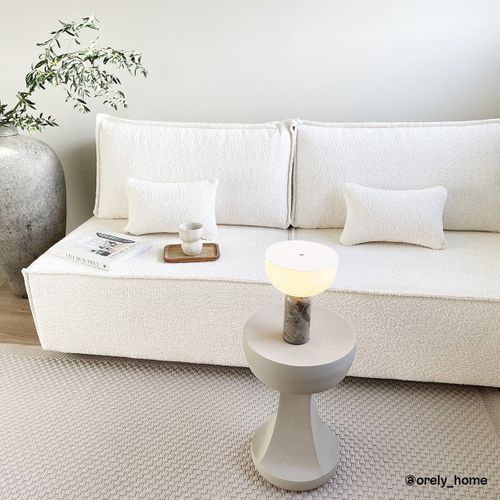 Canapé Convertible 3 Places Avec Coffre De Rangement En Tissu Bouclé Beige - Milla