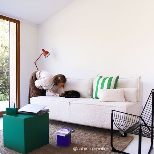 Canapé Convertible 3 Places Avec Coffre De Rangement En Tissu Bouclé Beige - Milla