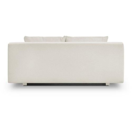 Banquette Convertible 3 Places Teijo - Tissu Bouclette Beige - Coffre De Rangement - L187 X P91x H8