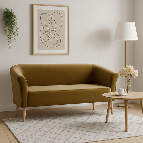 Canapé Scandinave 3 Places Espero En Tissu - Marron