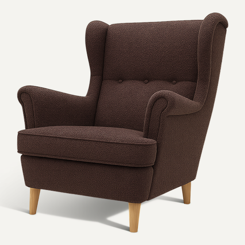 Fauteuil ELO En Tissu Bouclette - Marron