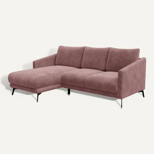 Canapé D'angle Gauche 3 Places Vilt, Tissu Rose