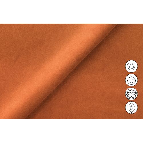 Canapé D'angle Relax 4 Places Droit Fiero, Tissu Velours Orange