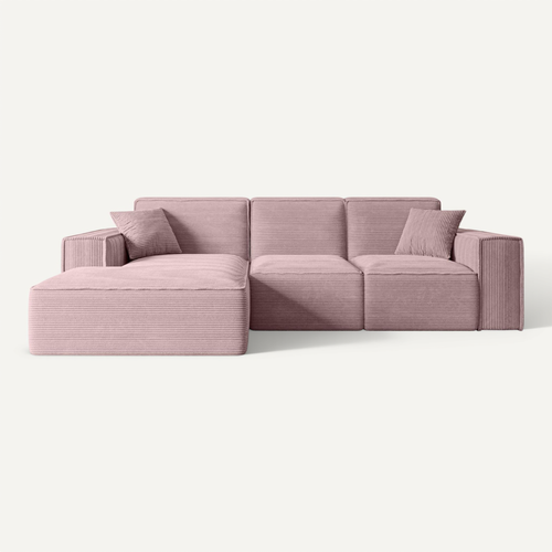 Canapé D'angle Serra-l 266x169x80 Angle Gauche En Tissu - Rose
