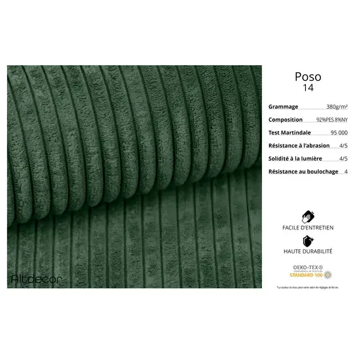Canapé D'angle Serra-l 266x169x80  Angle Droit En Tissu - Vert