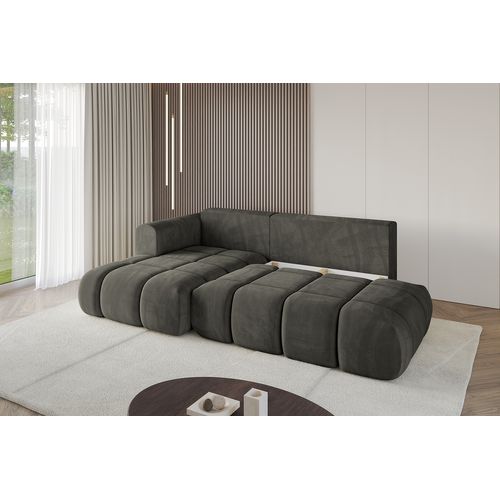 Canapé D'angle Convertible Cloud-l-v1 280x185x90  Angle Gauche En Velours - Noir
