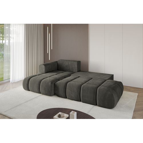 Canapé D'angle Convertible Cloud-l-v1 280x185x90  Angle Gauche En Velours - Noir