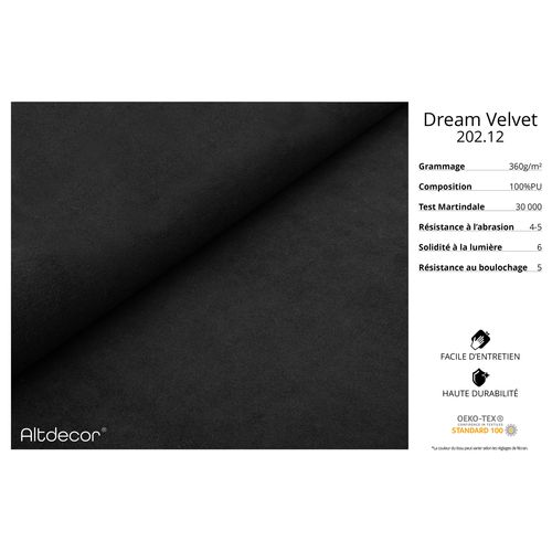 Canapé D'angle Convertible Cloud-l-v1 280x185x90  Angle Gauche En Velours - Noir
