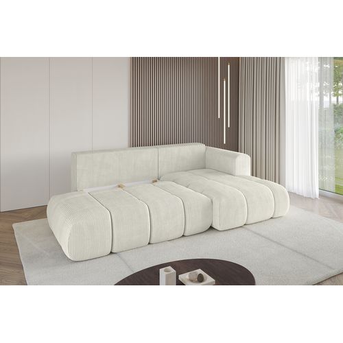 Canapé D'angle Convertible Cloud-l-v1 280x185x90 Angle Droit En Tissu - Crémeux