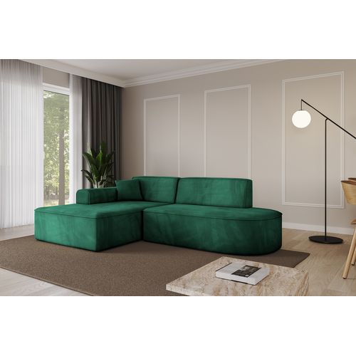 Canapé D'angle Irea-l1-v3 232x165x77  Angle Gauche En Velours  -  Vert
