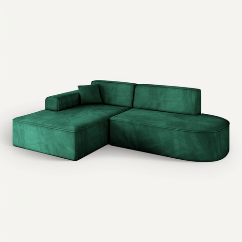 Canapé D'angle Irea-l1-v3 232x165x77  Angle Gauche En Velours  -  Vert