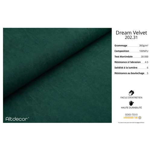 Canapé D'angle Irea-l1-v3 232x165x77  Angle Gauche En Velours  -  Vert