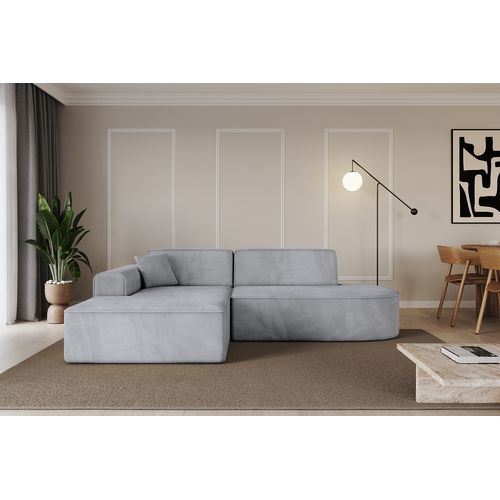 Canapé D'angle Irea-l1-v3 232x165x77 Angle Gauche En Velours - Gris