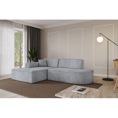 Canapé D'angle Irea-l1-v3 232x165x77 Angle Gauche En Velours - Gris