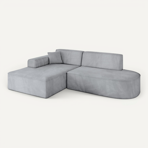 Canapé D'angle Irea-l1-v3 232x165x77 Angle Gauche En Velours - Gris