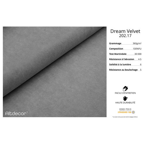 Canapé D'angle Irea-l1-v3 232x165x77 Angle Gauche En Velours - Gris