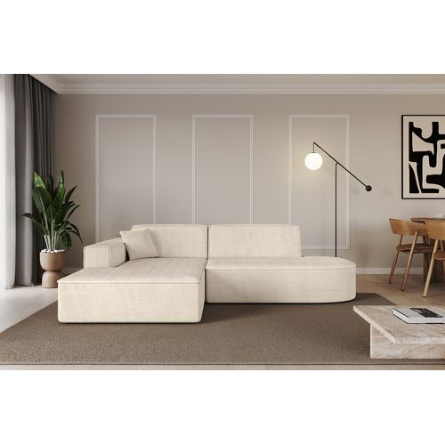 Canapé D'angle Irea-l1-v4 232x165x77  Angle Gauche En Tissu -  Beige