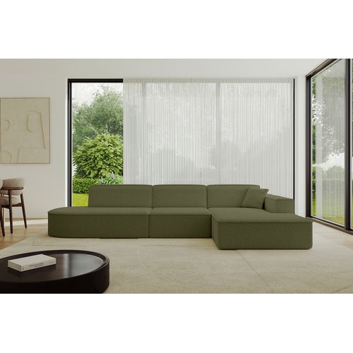 Canapé D'angle Irea-l2-v4 327x165x77 Angle Droit En Bouclette - Vert