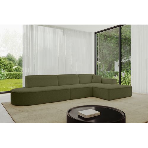 Canapé D'angle Irea-l2-v4 327x165x77 Angle Droit En Bouclette - Vert