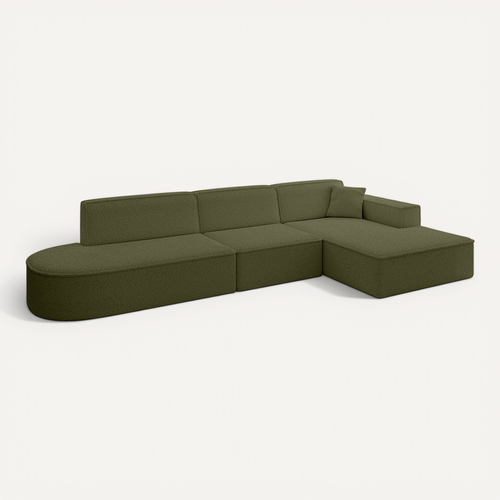 Canapé D'angle Irea-l2-v4 327x165x77 Angle Droit En Bouclette - Vert