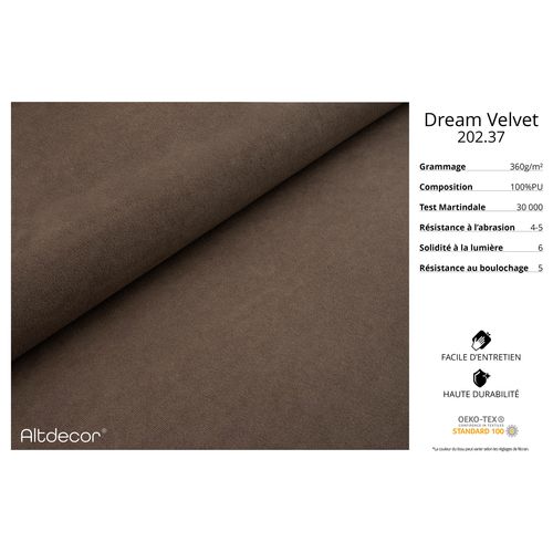 Canapé D'angle Arrio-u2 388x171x83  Angle Panoramique En Velours  -  Marron